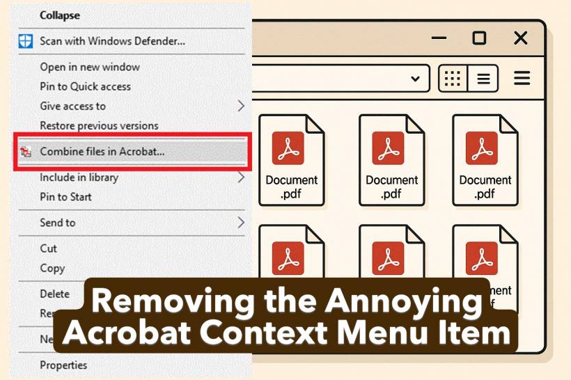 Removing the Annoying Acrobat Context Menu Item