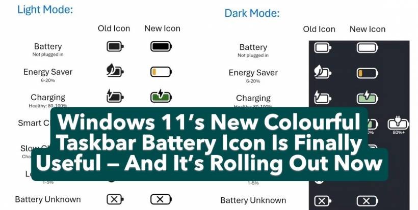 Windows 11’s New Colourful Taskbar Battery Icon Is Finally Useful — And It’s Rolling Out Now