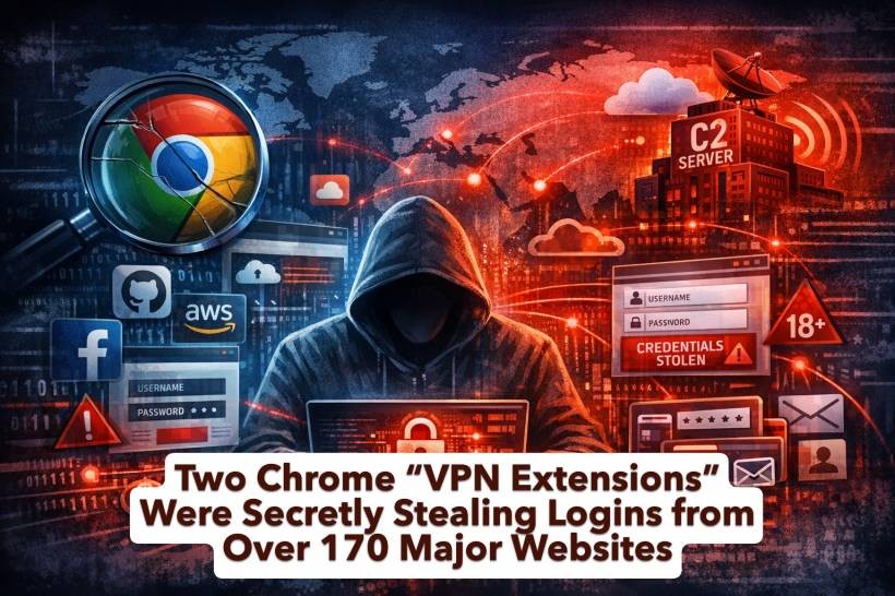 Two Chrome “VPN Extensions” Were Secretly Stealing Logins from Over 170 Major Websites