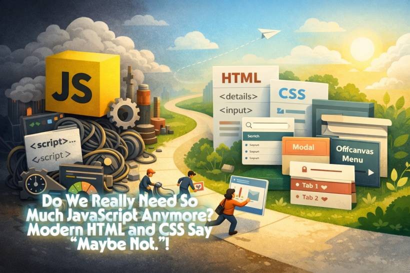 Do We Really Need So Much JavaScript Anymore? Modern HTML and CSS Say “Maybe Not.”