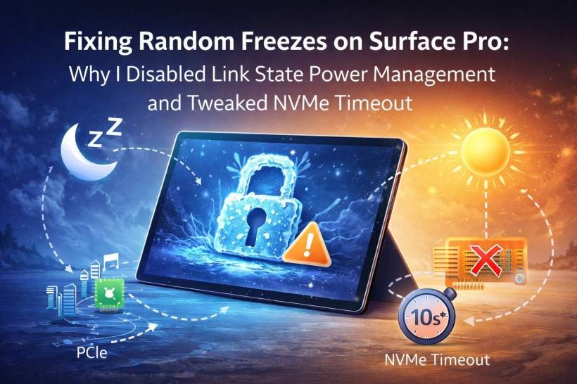 Fixing Random Freezes on Surface Pro: Why I Disabled Link State Power Management and Tweaked NVMe Timeout
