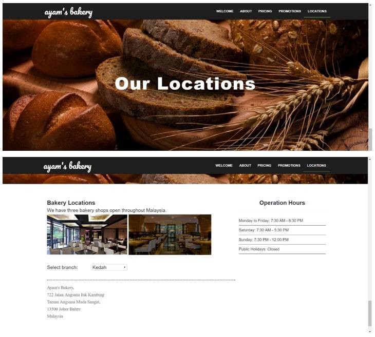 CDWP2203 Web Programming - Creating a Website for Promoting Bakery Shops