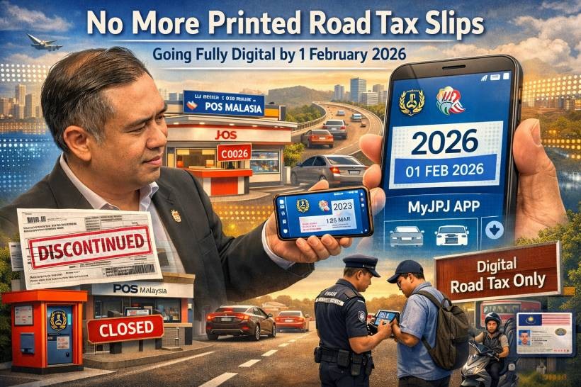 JPJ is going fully digital: no more printed road tax slips from 1 February 2026