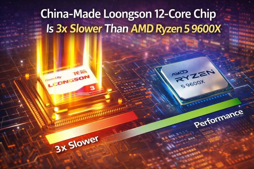 chinamadeLoongson12corechip3XSlowerThanRyzen9600X