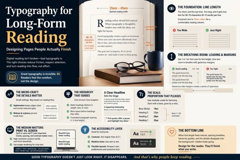 Typography for Long-Form Reading: How to Design Pages People Actually Want to Finish