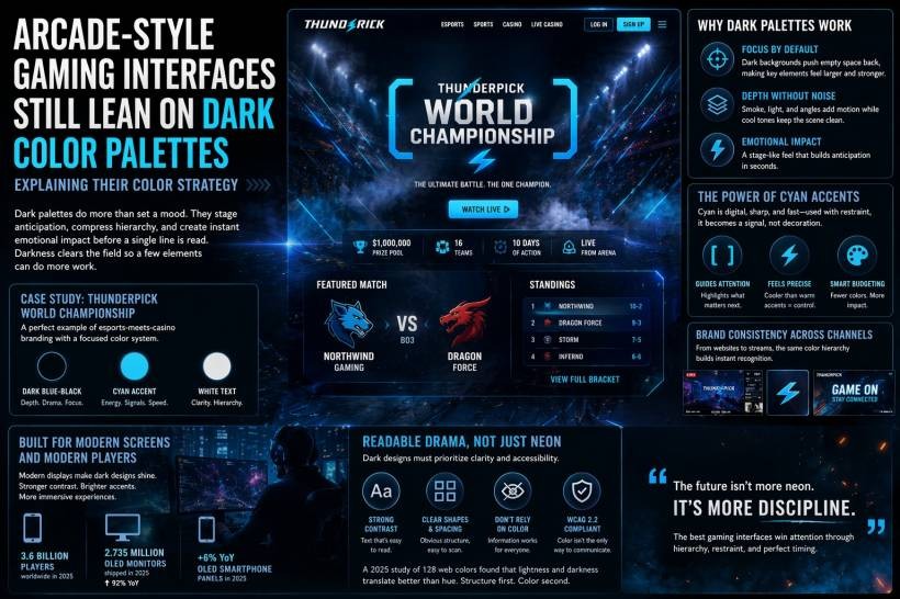 ArcadeStyleGamingInterfaceStillLeanOnDarkColorPalettes