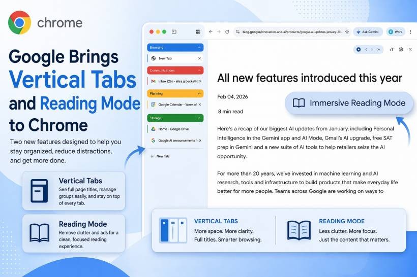Google Is Bringing Vertical Tabs and Reading Mode to Chrome