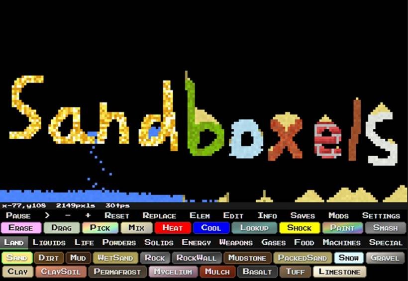 Sandboxels: A Creative Falling-Sand Simulation Game Built Around Element Reactions, Experimentation, And Playful Chaos