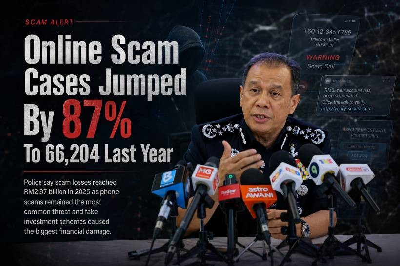 Online Scam Cases In Malaysia Rose By 87% Last Year, With Losses Nearing RM3 Billion