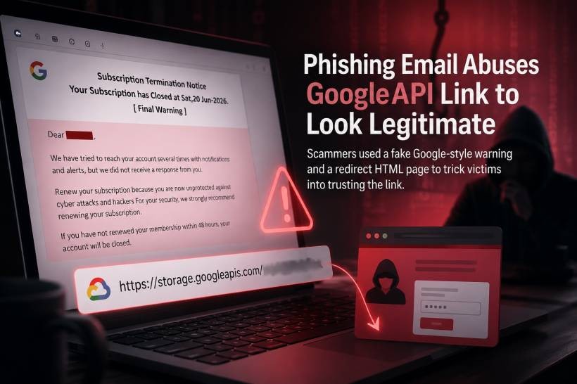 Phishing Email Uses a Real Google Cloud Address to Look Legitimate