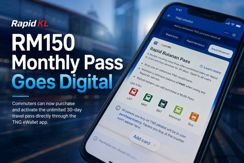 Rapid KL’s RM150 Monthly Pass Is Now Available Through TNG eWallet