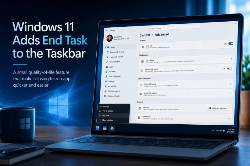 Windows 11 Makes It Easier to End Frozen Apps Directly From the Taskbar
