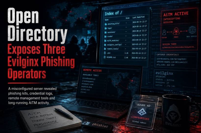 Misconfigured Server Exposes the Inner Workings of Three Evilginx Phishing Operators