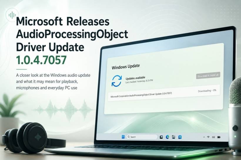 Microsoft Releases AudioProcessingObject Driver Update 1.0.4.7057 Through Windows Update