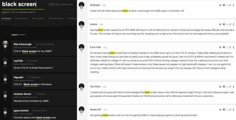 NVIDIA Investigating Black Screen Issues with WHQL drivers 572.xx
