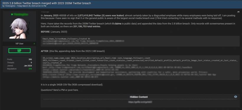 Massive Data Breach Reportedly Exposes Emails of 200 Million X Users