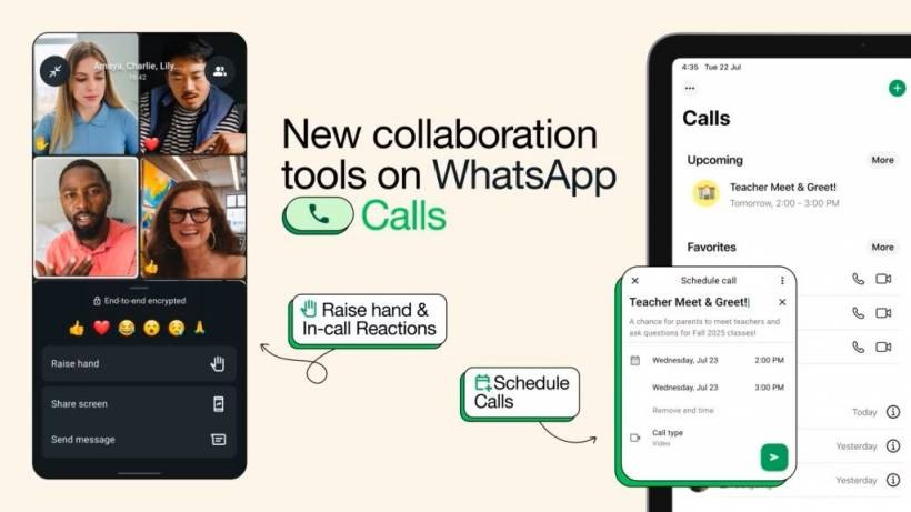 WhatsApp Brings Scheduled Calls and Reactions to Group Calls