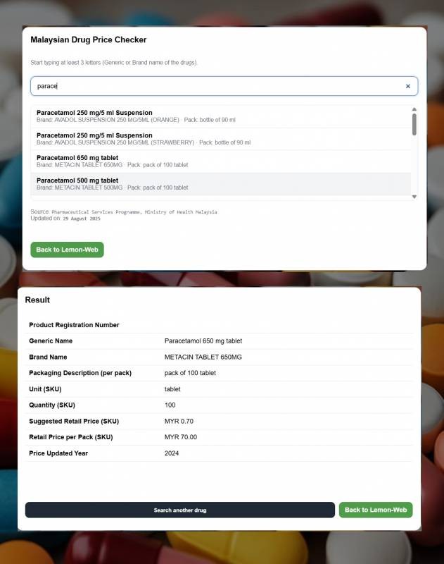 Malaysian Drug Price Checker System: Making Medicine Costs Transparent