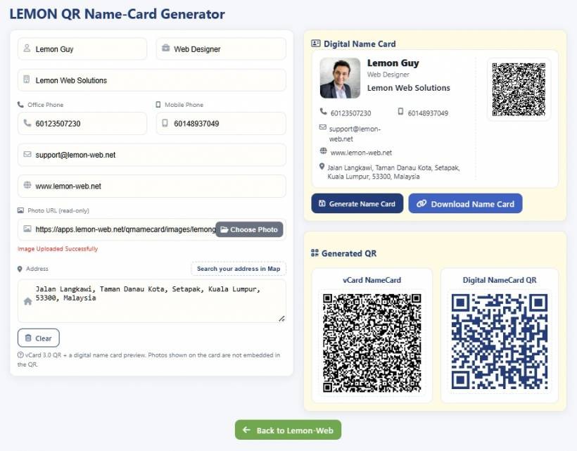 Introducing the QR Name Card Generator – Your Digital Business Card Solution
